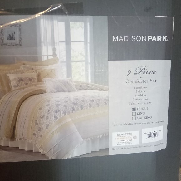 Madison Park Vanessa Dawn Yellow 9-pc. Comforter Set Queen - Picture 1 of 4